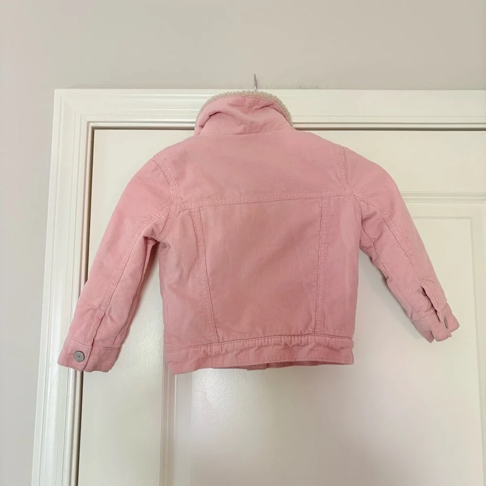 GAP Girls Pink Corduroy Sherpa Collar Jean Jacket